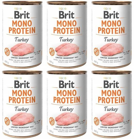 ZESTAW Brit Mono Protein Turkey 6x400g