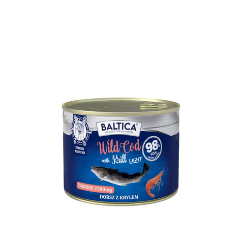 Baltica Excellent Wild Cod with Krill Light 185 g – mokra karma dla kota dorosłego