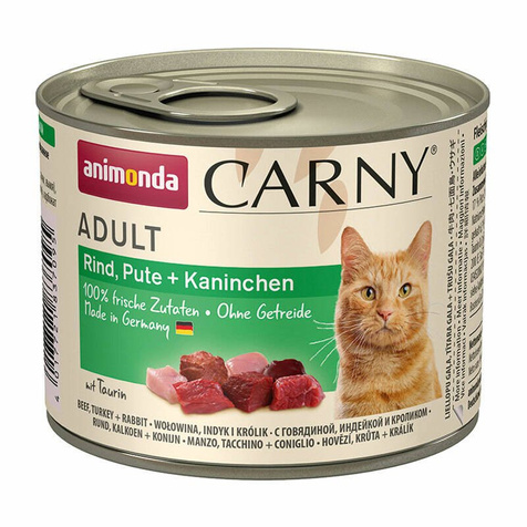Animonda Carny Adult – karma mokra dla kota wołowina, indyk, królik (200 g)