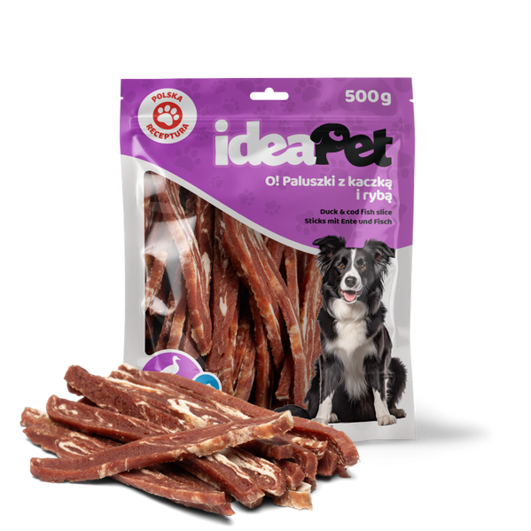 IDEAPET 500g PALUSZKI Z KACZKĄ I RYBĄ