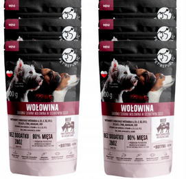 Zestaw 6x100g Pet Republic Wołowina, drobno siekane (shredowane) kawałki w delikatnym sosie, 