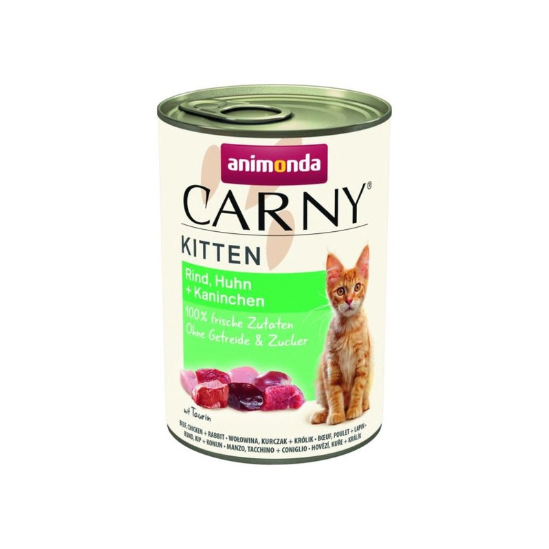 AN.CARNY 400g KOT KITTEN WOŁ/KURA/KRÓLIK