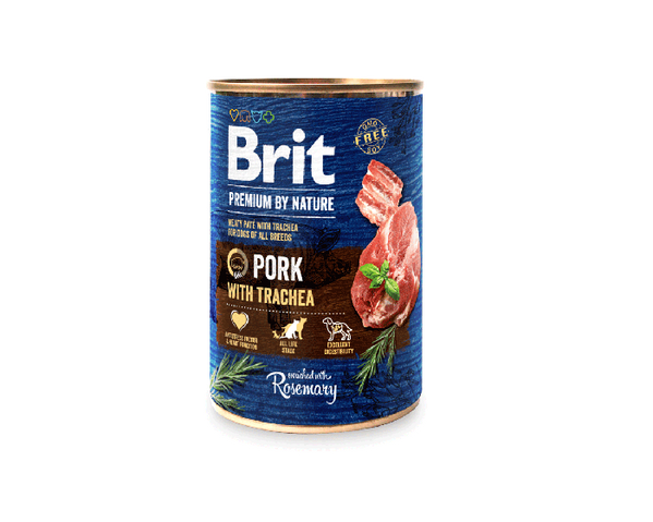 Brit By Nature Pork with Trachea 400g