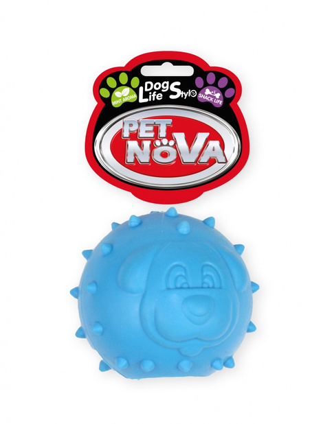 Piłka na przysmaki 6,5cm, NIEBIESKA, aromat mięta