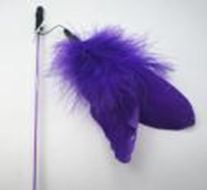 Yarro Wędka dla kota z fioletowymi piórami