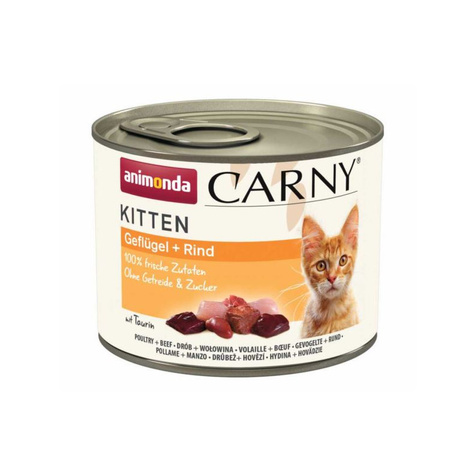 Animonda Carny Kitten – karma mokra dla kociąt drób i wołowina (200 g)