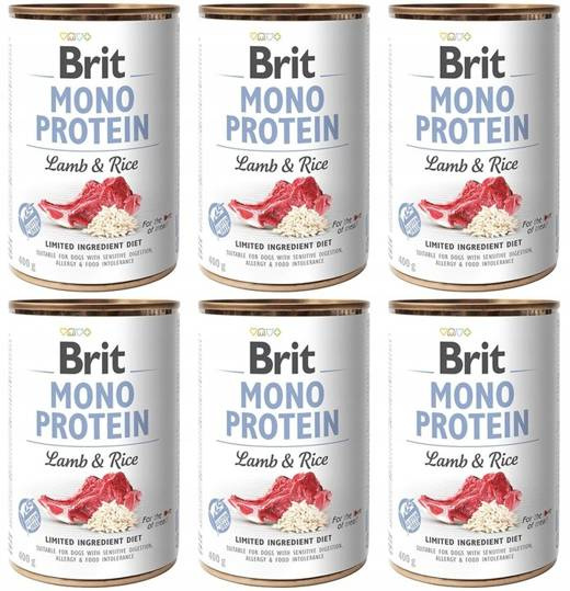 ZESTAW Brit Mono Protein Lamb & Rice 6x400g