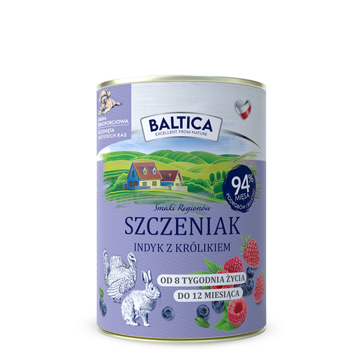 Baltica Puppy Indyk z królikiem 400g