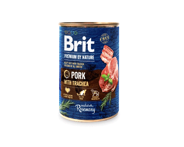 Brit By Nature Pork with Trachea 400g