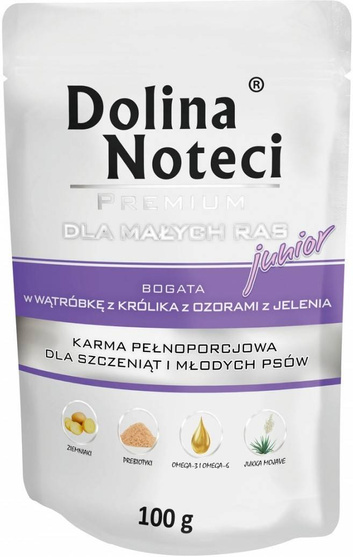 Dolina Noteci Junior Małe Rasy Wątróbka z Królika+Ozory Jelenia 100g