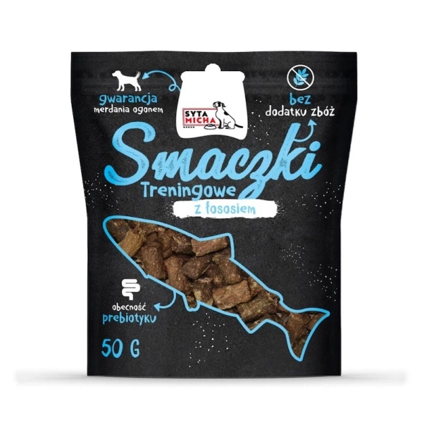 KRÓTKA DATA: 31.01.26 r. Syta Micha Smaczki treningowe z łososiem - 50g