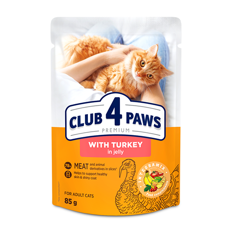 Club 4 Łapy Kot- Indyk w galaretce 85g