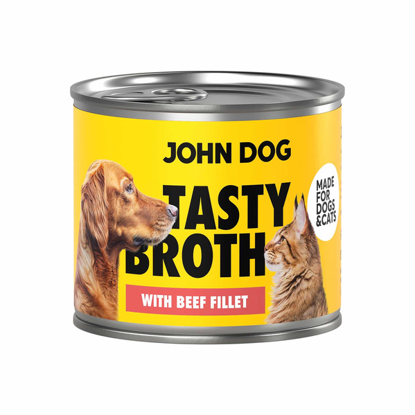 John Dog Tasty Broth – Zupa z wołowiną dla kota i psa 300 g