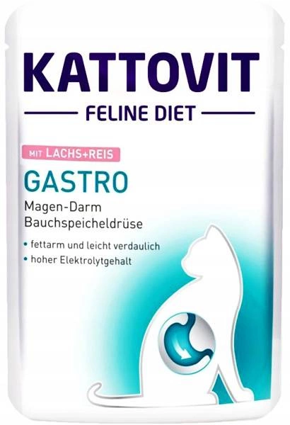 Kattovit Gastro Łosoś+Ryż 85g