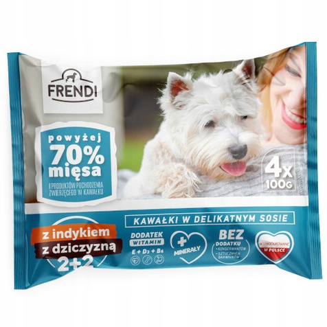 Frendi Kawałki w delikatnym sosie z Indykiem i Dziczyzną 4 x 100 g