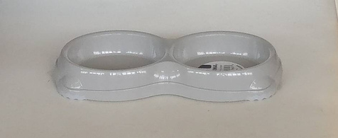 Yarro Smarty miska podwójna dla kota 2x0,20L szara