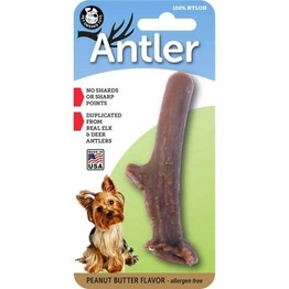 Pet Qwerks Toys Antler Wood-gryzak o aromacie masła orzechowego S