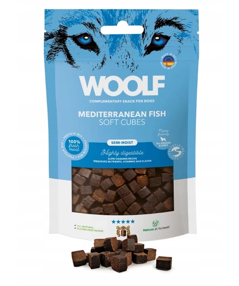 Woolf Soft Cubes - Monoprotein Mediterranean Fish 100g