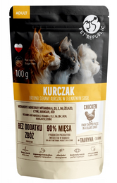 Pet Republic Kurczak, krojone kawałki w delikatnym sosie, 100g