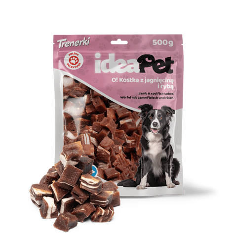 IDEAPET 500g KOSTKA Z JAGNIĘCINĄ I RYBĄ 