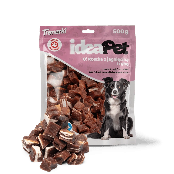 IDEAPET 500g KOSTKA Z JAGNIĘCINĄ I RYBĄ 