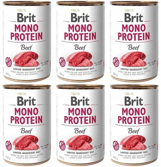 ZESTAW Brit Mono Protein Beef 6x400g