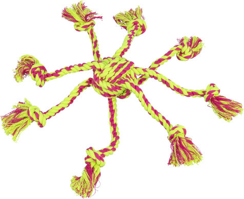 Szarpak Trixie do przeciągania z piłką - supłem, z bawełny/poliestru 7cm/44cm