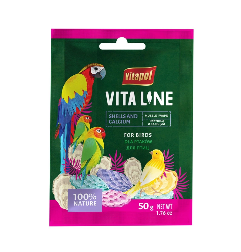Vitapol Vitaline Muszle z wapnem dla ptaków 50 g