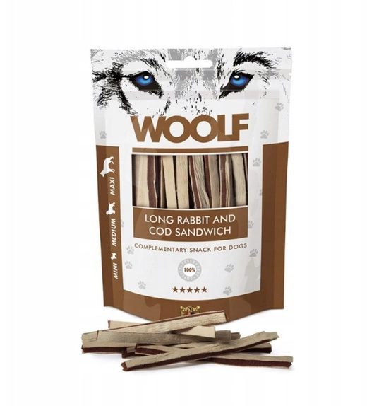 Woolf Long Rabbit and Cod Sandwich 100g