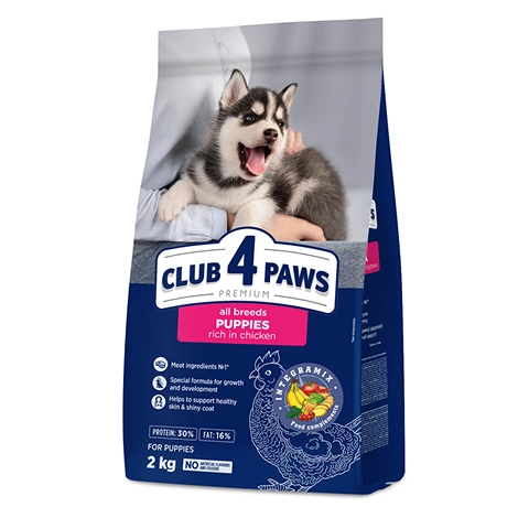 CLUB 4 PAWS PREMIUM  Kurczak – karma dla szczeniąt wszystkich ras - 2kg
