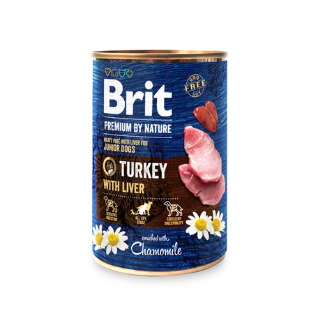 BRIT-BY NATURE-400g TURKEY&LIVER indyk  dla juniora