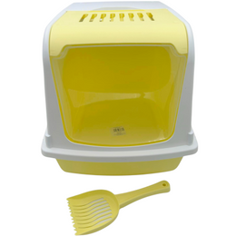 BERGAMO TOALETA ARIEL ŻÓŁTA 57x39x38cm, łopatka i filtr węglowy w zestawie