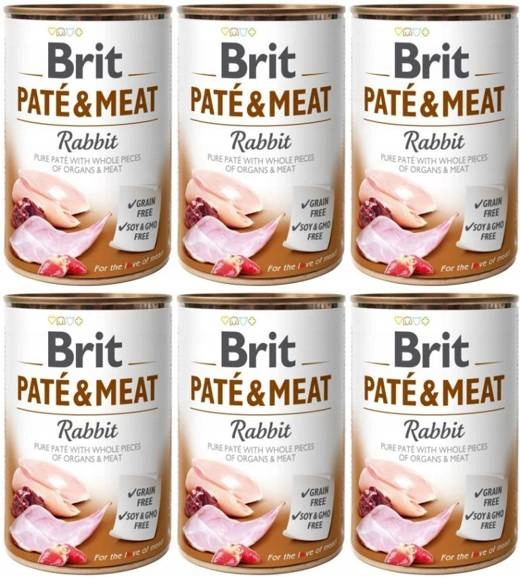 ZESTAW Brit Pate & Meat Rabbit 6x400g