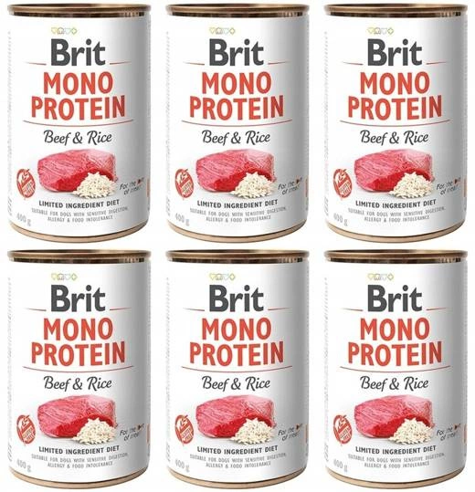 ZESTAW Brit Mono Protein Beef & Rice 6x400g