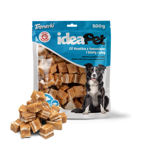 IDEAPET 500g KOSTKA Z ŁOSOSIEM I BIAŁĄ  