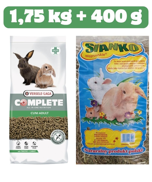Zestaw Versele-Laga Cuni Complete 1,75 kg + Siano węgrowskie 400g