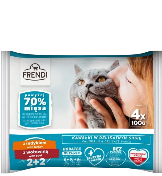 Frendi – karma mokra dla kota indyk z wołowiną (4x100 g)