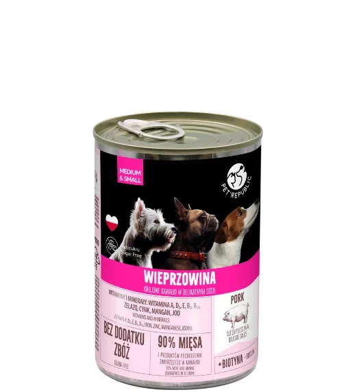 PetRepublic karma mokra dla psa wieprzowina 400 g
