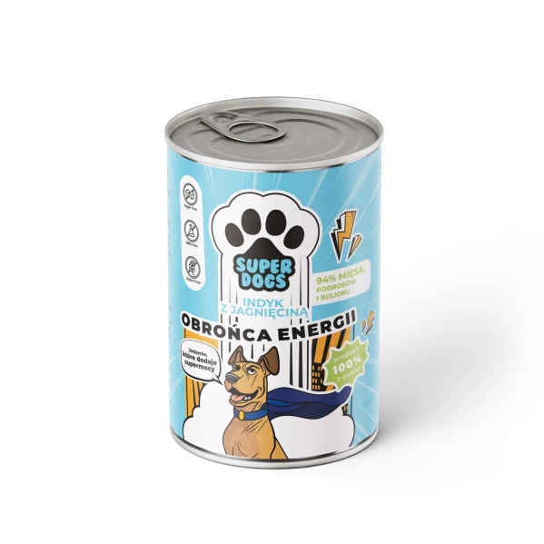 Uniszki Karma mokra SUPERDOGS Strażnik Siły. Wieprzowina z wołowiną 400g