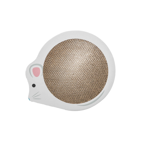 Trixie Junior, drapak kartonowy, dla kota, w kształcie myszy, biały, 35 × 2.5 × 29.5 cm, z kocimiętką