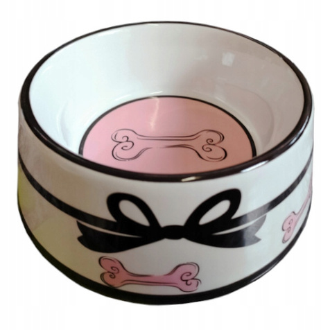 Yarro Miska ceramiczna dla psa z czarną kokardką 18,5 cm