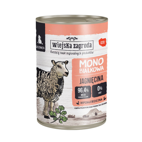 Wiejska Zagroda Puppy Monoprotein Jagnięcina 400g puszka