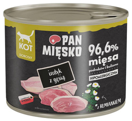 Pan Mięsko Indyk z gęsią 200g puszka dla kota