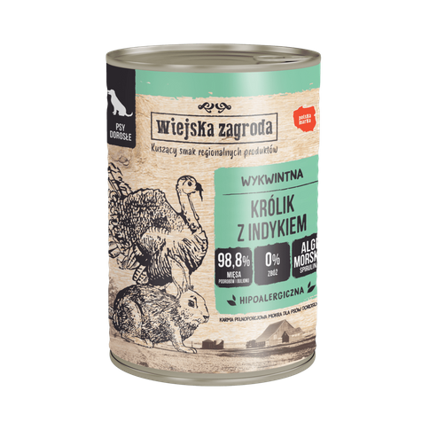 Wiejska Zagroda Królik+Indyk 400g puszka