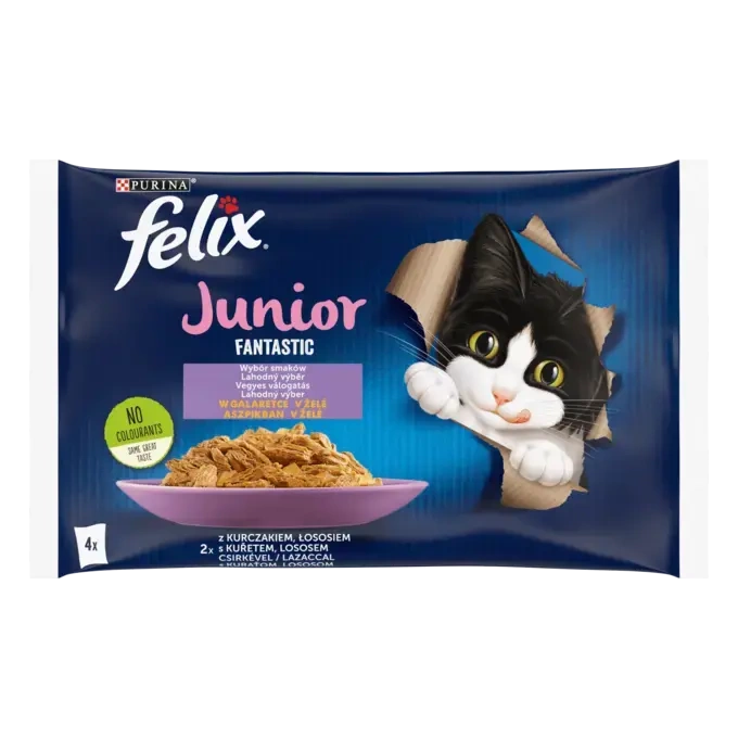 Felix Fantastic Junior – Kurczak + Łosoś 4x85 g