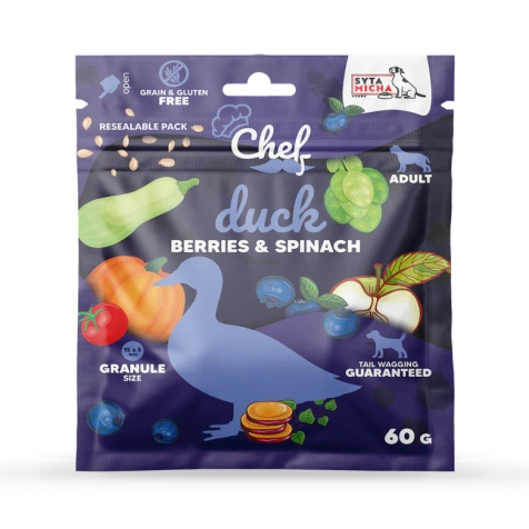 Próbka Syta Micha CHEF Kaczka, jagody i szpinak 60g