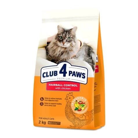 Club 4 Łapy Hairball Control z kurczakiem 2kg