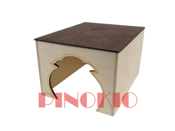 Pinokio drewniany domek dla świnki morskiej DUŻY 17 x 23,5 x 14 cm